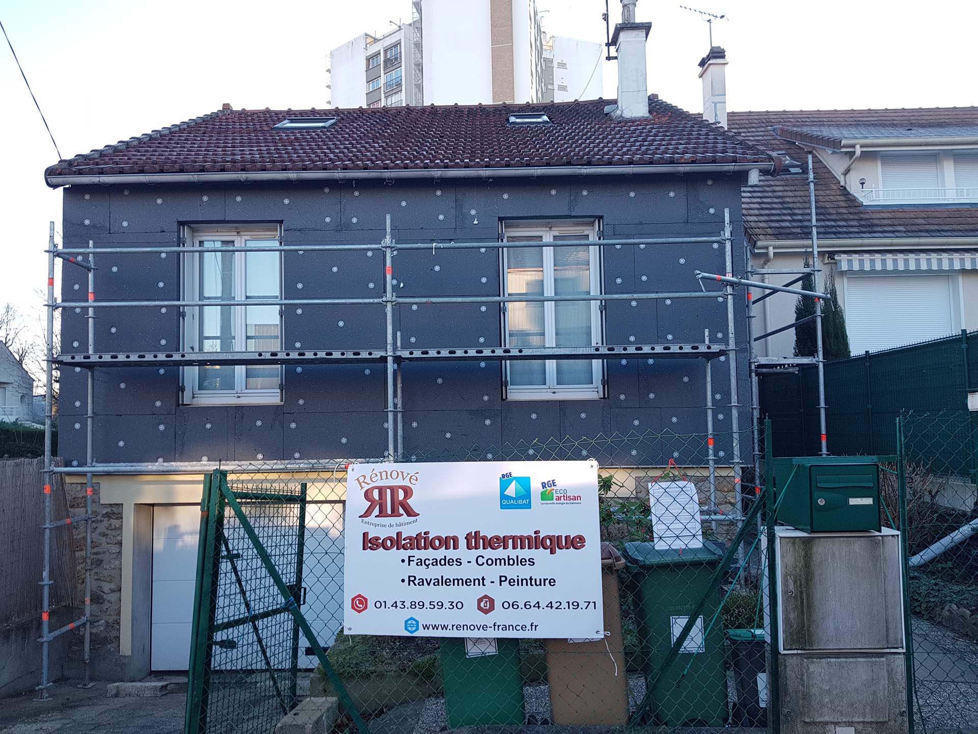 2- pose de l'isolant et chevillage